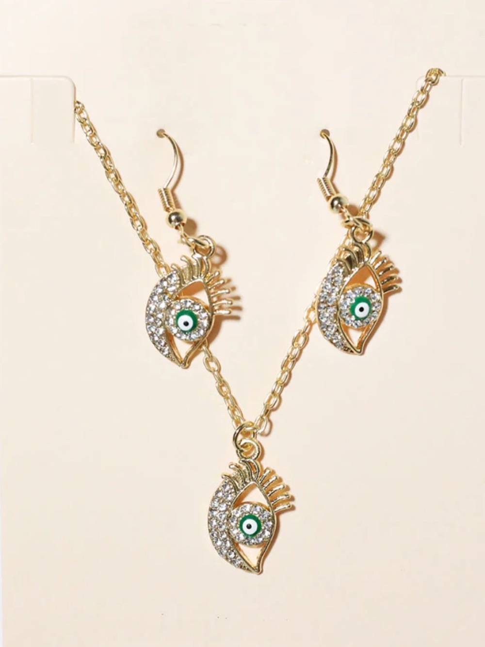 ❤️ Evil eye necklace & earrings set